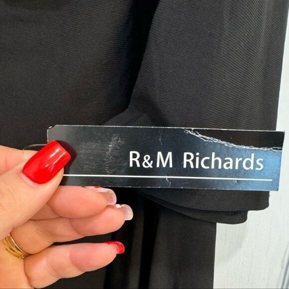 R&M Richards Black Cold Shoulder Gown with Rhinestone Detail Straps - 22W - NWT - Picture 8 of 10